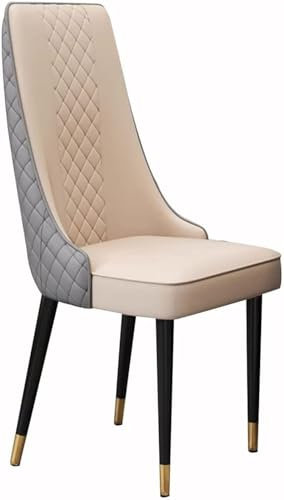 Moderne Esszimmerstühle für die Küche, Mikrofaser-Leder, hohe Rückenlehne, gepolsterter weicher Sitz, stabile Metallbeine aus Kohlenstoffstahl