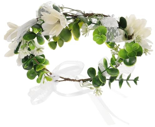 MUSISALY Blumenkrone Für Damen Blumen Stirnband Blumenkranz Kopfschmuck Blattkronen Haarblumen Feenkrone Für Hochzeit Und Party