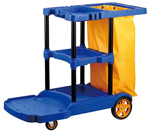 CCKUHN Carro Multiusos para artículos Diversos de Limpieza, Carrito de Recogida de Herramientas de Limpieza para Servicio al Cliente, Carro de Limpieza de plástico con Ruedas