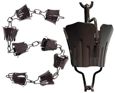 DFTDFYXY8.5FT Rain Chain Rain Water Catcher Outdoor Rain Chains Gutters Uk Rain Chains Direct Aluminum Gutter Adapter Water Feature Or Downpipe for Gutters,Gardens,Patios(Copper Colour),4m(13.1ft)