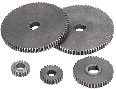 Baxnore 5 pezzi ingranaggi per tornio, set di ingranaggi per macchina in ferro grigio HT250, parte di micro ingranaggi antiruggine, ingranaggi per tornio in metallo, kit di