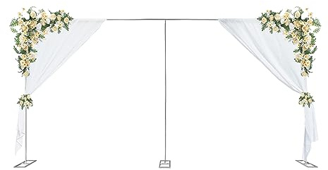 HuKaiL Metal Rankgitter Hochzeitsbogen Bogengestell, Silber Rosenbogen Metallbogen Hochzeit mit 1-3m Einstellbare Höhe und 2-6m Länge, Rankbogen Garten für Geburtstagsfeier Feier Hochzeit, 6 * 3m