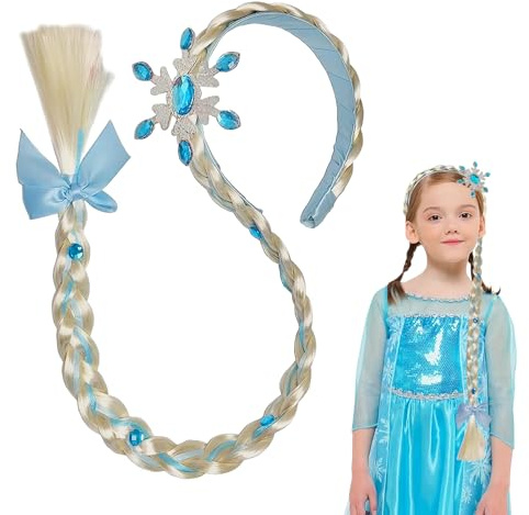 Cerchietti per capelli da principessa, parrucche principessa intrecciate, Parrucca Rapunzel Bambina, treccia con capelli lunghi, per cosplay, ragazze, principessa, accessorio per vestire (1PCS)