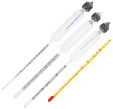 GRIRIW 3stücke Hydrometer Mit Thermometer Zum Messen Von Alkoholgehalt Für Schnaps Hydrometer Für Wein Mit Dreifacher Skala Aus Glas