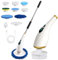 Mapille Cepillo de Limpieza Electrico, Cepillo Limpieza Hogar, Cepillo Electrico Limpieza Kit con Mango Ajustable, Cepillo de Limpieza Giratorio para Baño,Cocina, Coche, Azulejos, 8 Cabezas de Cepillo