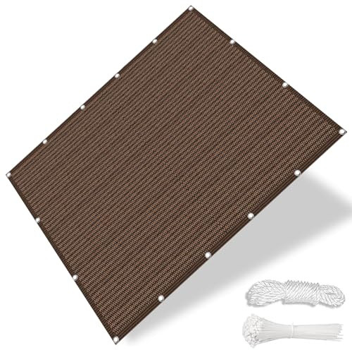Tenda a Vela Ombreggiante Rettangolare 290 x 390 cm, Traspirante, Permeabile, Protezione Solare, Quadrato Tendalino, Tenda a Vela per Giardino, Terrazzo, Balcone, Patio, Marrone