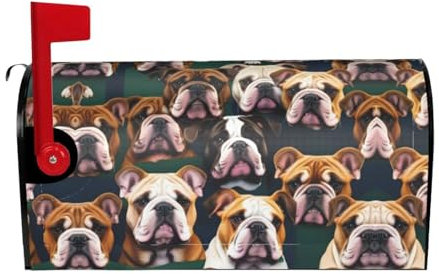 Bonitas fundas de buzón con estampado de bulldog inglés, decoración de buzón de primavera, verano, Pascua