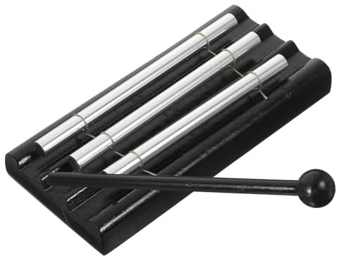 Kisangel mit Schlägel Musical Glockenspiel Glockenschlaginstrument Röhren für Windspiele Schlagwerk Schlagspiel mit Schlägel Musikunterricht Holz Black