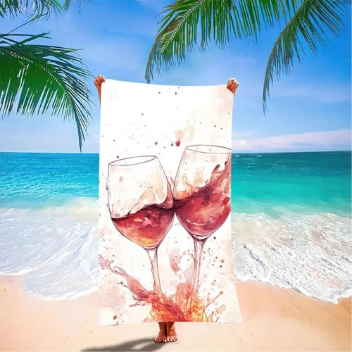Wein Strandtuch Mikrofaser Badetuch Groß XXL 200 x 100 cm, Rot Outdoor Strandhandtuch Saunahandtuch Sandfrei Saunatuch Wasserabsorbierend Reisehandtuch Schnelltrocknend Damen Herren Duschhandtuch ZS-8