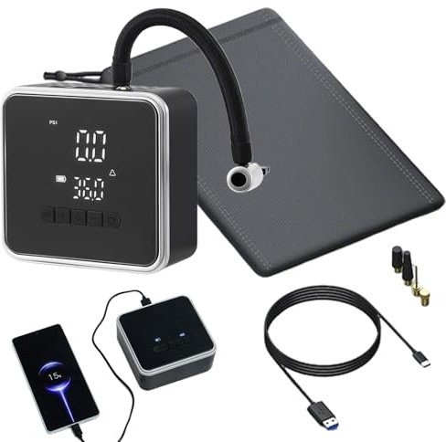 Compresor de aire portátil, bomba de aire para neumáticos de coche - Bomba de aire para neumáticos de automóvil,Herramienta manual automática recargable eléctrica sin cable portátil para bicicletas