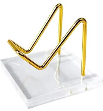 Visitenkartenhalter 3 Pcs Metall Mineral Display Stand Mit Basis for Kristall Schmuck Ständer Visitenkarte Halter Für Büro(Gold-M)