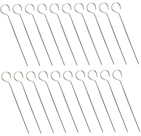 Hemobllo 20pezzi Spiedini Per Grigliate in Bastoncini Per Barbecue Riutilizzabili Spiedini Per Carne Portatili Forniture Per Barbecue Antiscivolo