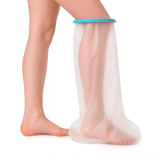 JYmusic Funda de escayola para la parte inferior de la pierna para adultos, para ducha, yeso, vendaje y protector de vendaje, protección hermética para piernas, rodillas, tobillos, pies y dedos del