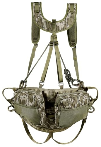 NatureBlend Hunting Saddle The Gen 3: Ultra Comfortable Saddle Hunting System Kit, Includes Bridge, Expandable Saddle, 2 x Tree Saddle Dump Pouch and Saddle Suspenders, The King of Comfort!
