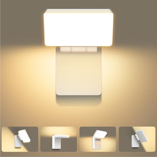 Kingwen Applique da Parete Esterno LED 40W 3000K Orientabile 360° Bianco | Lampada Muro Alluminio Impermeabile con Pannello Rotante, Luce Calda per Giardino, Terrazza, Balcone, Ingresso e Corridoio