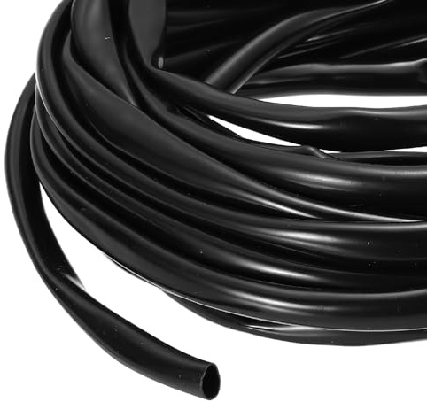 sourcing map Tubo de PVC de 10 m, tubo de PVC de 8 mm, organizador de cables negro, envoltura de blindaje de alambre