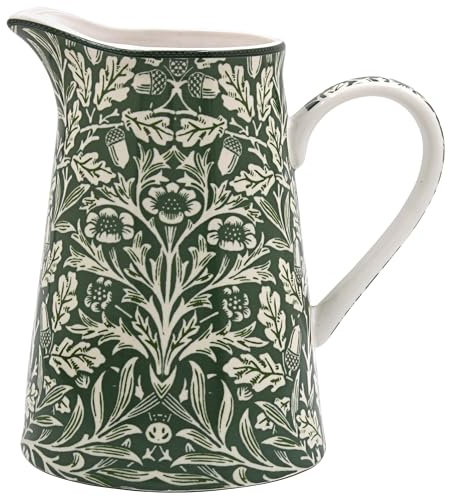The Leonardo Collection William Morris Acorn Jug 500ml for Kitchen & Home | Beautiful Fine China Tableware for Vase Display | Decorative and Practical Cream, Milk Or Water Jug for Daily Use