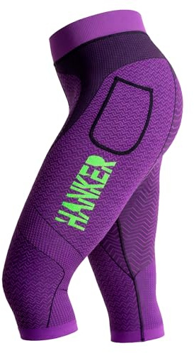 HANKER Mallas Pirata de compresión Mujer con Bolsillos para Running y Yoga