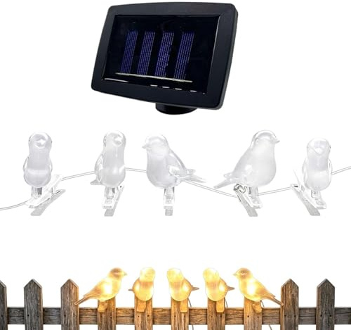 Guirnalda de luces de jardín – Alcance de 200 cm de longitud, fuente de energía fotovoltaica, figura aviar, ornamento de césped, red de componentes electrónicos | Paisaje luminoso para res