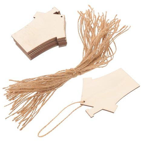 50 Pezzi Piccole Case in Legno da Decorare per Artigianato | Grezzi Beige, Design Robusto e Portatile, per Matrimoni, di Compleanno e Decorazioni Fai