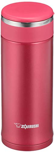 Zojirushi SM-JE36-RC Water Bottle, Screw, Stainless Steel Mug, 12.2 fl oz (0.36 L), Clear Red