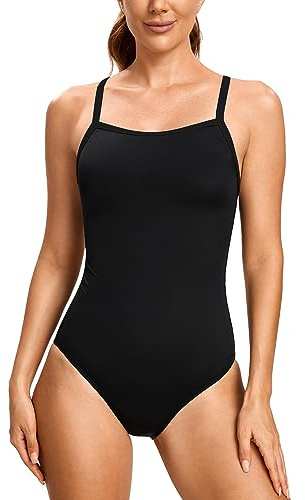 SYROKAN - Bañador Deportivo Traje de Baño Atlético de Una Pieza para Mujer Negro 30 Inch