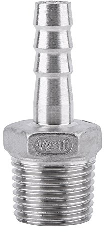Conector de Manguera Racor de Tubería Acero Inoxidable SS304 Rosca BSP Macho (1/2 * 10mm)