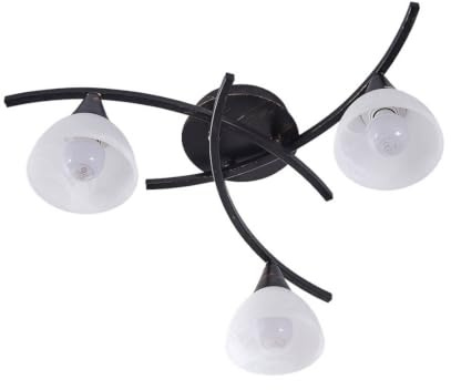 Lindby Ceiling Light Della dimmable in Black Made of Glass for e.g. Living Room & Dining (3 Light Sources, E14) from Ceiling lamp