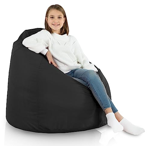 Italpouf Sitzsack XL, Riesensitzsack, Sitzkissen, Indoor & Outdoor, Sitzsack Sessel für Kinder und Erwachsene, EPS Perlen Füllung, Abnehmbarer Bezug, Wasserdicht, Zertifiziert, Schwarz