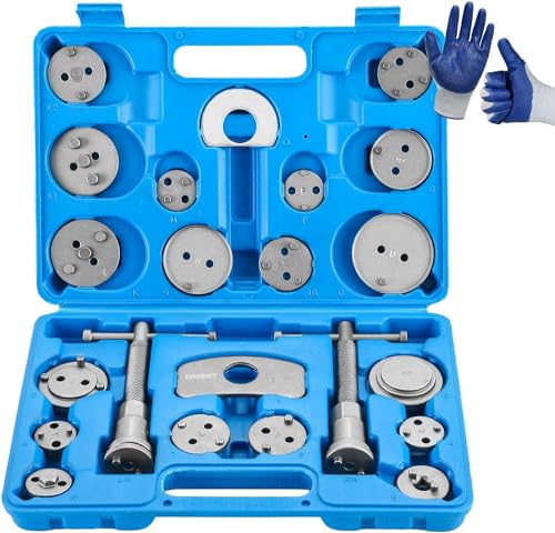 DASBET 24 Piezas Juego de Herramientas de Pinza de Freno de Disco de Alta Resistencia Compresor de Pinza de Freno de Disco Herramienta de Retroceso de Viento Herramientas de extensión de Freno
