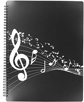 A4 ABS-Notenblattordner, 40 Seiten Song-Datei Clef Paper Storage Documents Holder, transparente Filmschiene Klaviermusik Partitur für Musikliebhaber