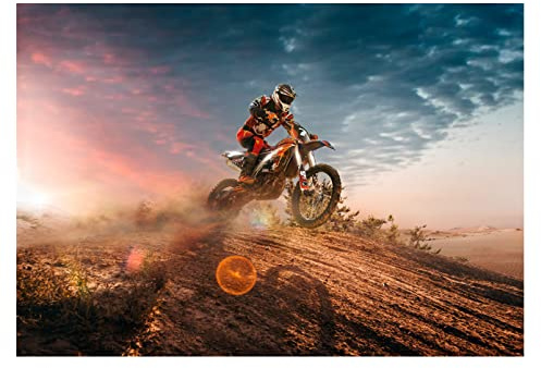 WallArena Vlies Fototapete, Motorrad, 368x254cm | Fototapeten - Tapeten - für Wohnzimmer Schlafzimmer - Vliestapete Wandtapete Tapete 3D Effekt- inkl. Kleister