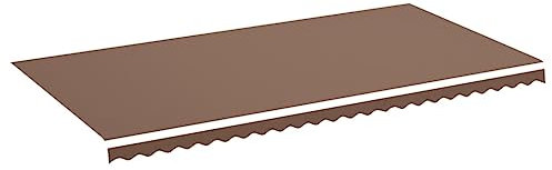 vidaXL Markisenbespannung Wasserabweisend Ersatz Markisestoff Markisentuch Ersatzstoff mit Volant Markisevolant für Markise Braun 6x3m