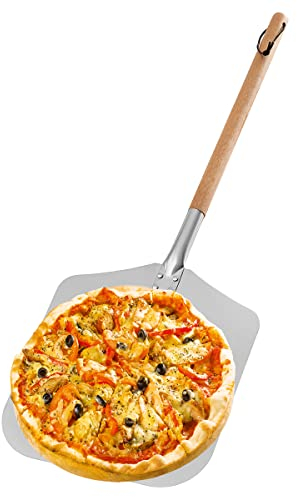 Vivo Technologies Pizza Peel Aluminum Pizza Paddle with Detachable Long Wooden Handle and 12 Inch Pizza Shovel Turning Peel for Baking Homemade Pizza