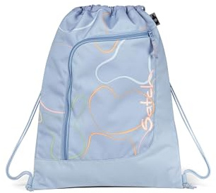 Satch Sacca sportiva Borsa sportiva per ragazze e ragazzi con tasca con cerniera, 12 litri, agganciabile agli zaini Vivid Blue - Azzurro