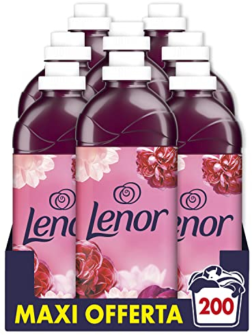 LENOR Ammorbidente Lavatrice Concentrato, 200 Lavaggi (8x25), Gelsomino Scarlatto, per una Freschezza Ottima e una Morbidezza ispirata alla Natura