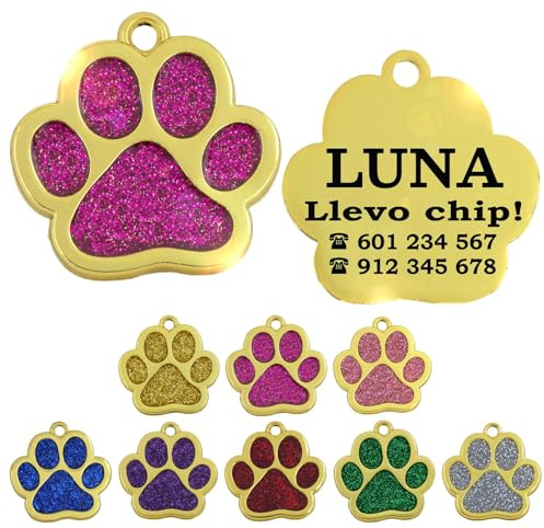 ibera gifts - Hundemarke mit Gravur - Personalisierte Hundemarke in Pfotenform für kleine und mittelgroße Haustiere - Hochwertiges legiertes Metall - Hundemarke personalisiert