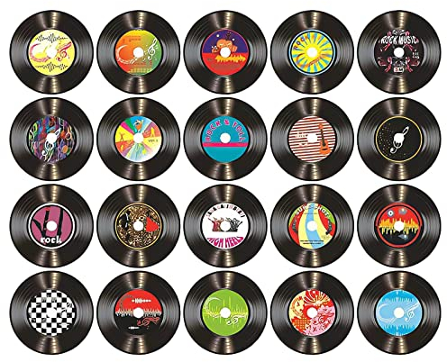 20 piezas de decoración de discos de los años 80 marco de discos Retro decoración de pared estética para café fiesta en casa negro