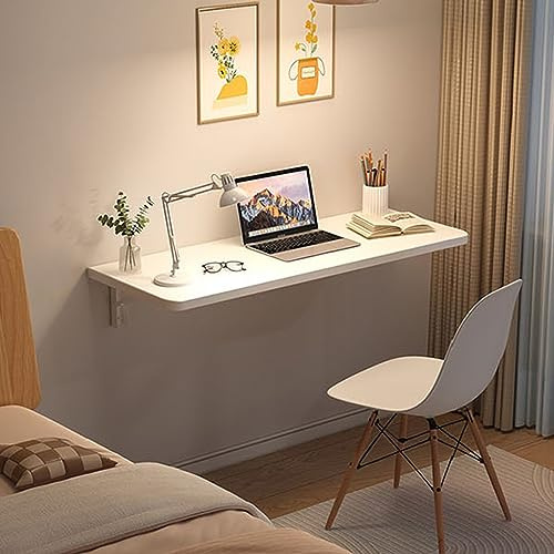 mesa plegable de pared, madera, comedor multifuncional, escritorio de ordenador, cocina, flotante (blanco, 60 x 30 x 1,6 cm)
