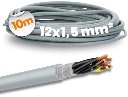 Lapp 10m Ölflex Classic FD 810 12G1,5 mm² Steuerleitung - Grau | Hochflexible Schleppkettenleitung 12-adrig - PVC-Kabel für Energieführungsketten - Ölbeständig - Meterware für Maschinenbau