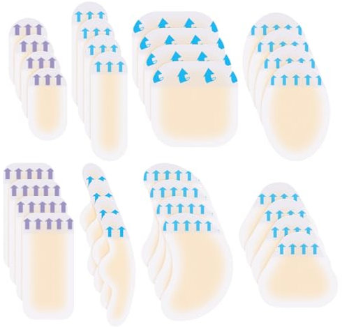 Zuimei 32 pcs Invisible Blister Plasters, Blister Plasters Bandages Hydrocolloid Dressing Gel Plasters Cushion Waterproof Adhesive Blister Protector Blister Plasters for Feet Toes Fingers Heel
