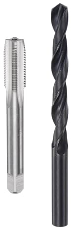 QUARKZMAN Ensemble de Tarauds et Forets Kit D'Outils de Réparation | Taraud Fileté 7/16-20 UNF et Foret Hélicoïdal 25/64 en Oxyde Noir, pour le Taraudage