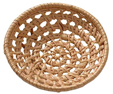 NTIYOU Tazón de frutas Cesta for huevos, cesta de mimbre, bandeja for servir, soporte for contenedor, organizador de mesa, frutero fácil de llevar Fiesta(L)