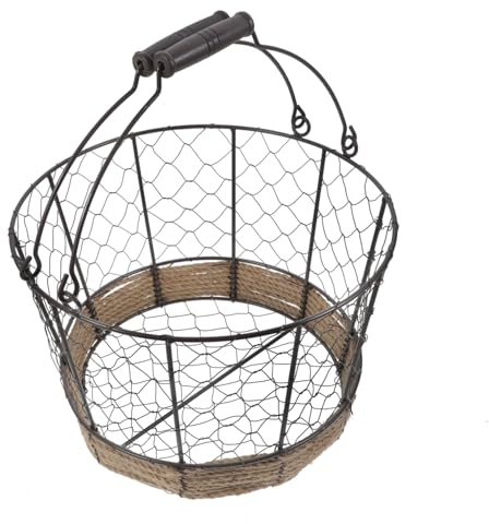 Amosfun Contenitore Portaoggetti in Ferro Da Cucina Cestino Portaoggetti Multifunzionale Con Maniglia Cestino Portaoggetti Per Casa Ufficio Decorativo