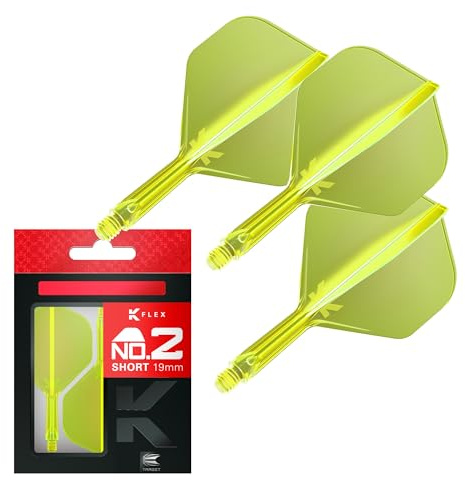 Target Darts K Flex Integrated Dart Flights and Shafts, No.2 | 3er Pack K-Flex - No.2, Kflex All In One Moulded Dart Flight & Stem Längen: Kurz, Mittelstufe & Mittel | Professionelles Dart-Zubehör