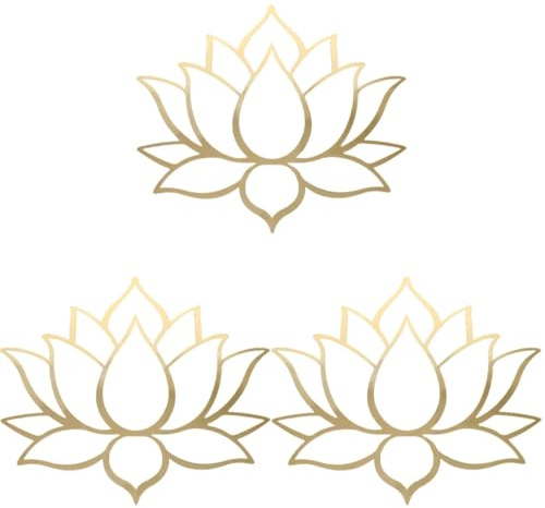 OSALADI Autocollants Muraux Fleur De Lotus 3 Pièces Stickers Adhésifs Décoratifs pour Chambre Miroirs Plafonds Décoration Murale Créative Facile À Appliquer
