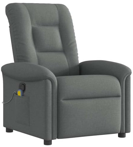 vidaXL Massage-Relaxsessel, Stoff, Dunkelgrau