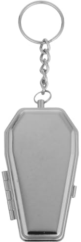 VALICLUD Portable Metal Ashtray Keyring Coffin Shape Mini Pocket Ashtray for Smokers Halloween Coffins 7.00X4.00X1.80cm/2.75X1.57X0.71in Silver