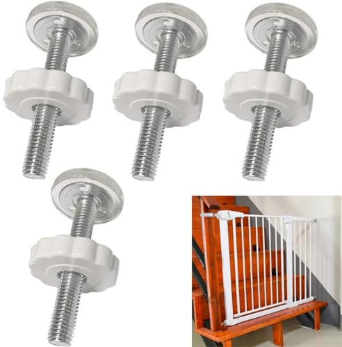 Varillas de Husillo para Barreras de Seguridad,4 piezas varillas de husillo roscadas para puertas de bebé M10 Tornillos de Presión,para Puertas de Seguridad para Mascotas Bebés
