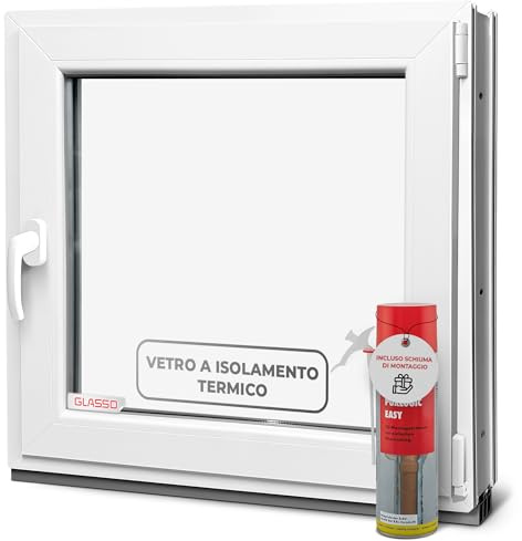 Ventana de sótano de 50 x 40 cm, doble acristalamiento, ventana de plástico, perfil de 60 mm, DIN derecho, ancho x alto: 500 x 400 mm, perfecto para ventanas de jardín, ventanas de garaje y sótano con